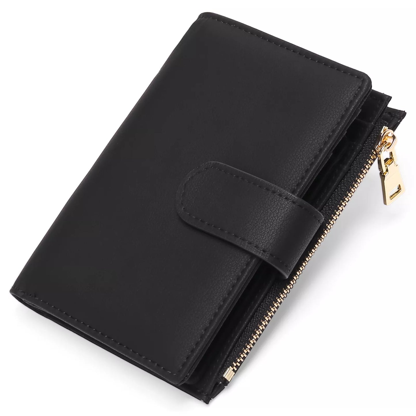 Solid Color Leather Wallet