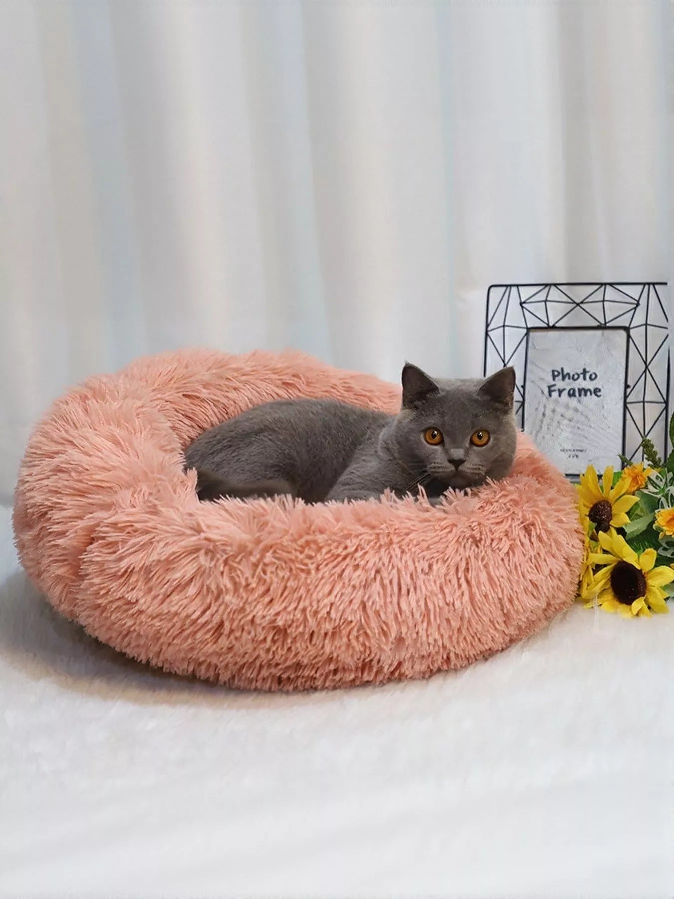 Fluffy Plush Donut Pet Nest