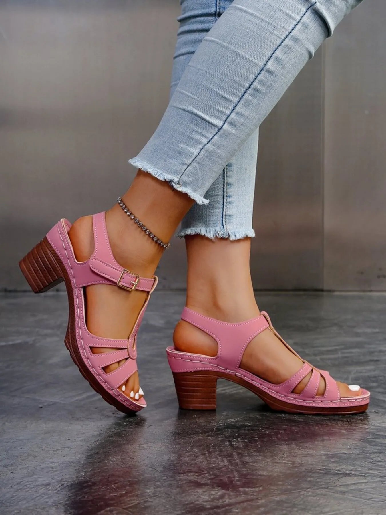 Multi-Strap Block Heel Sandals