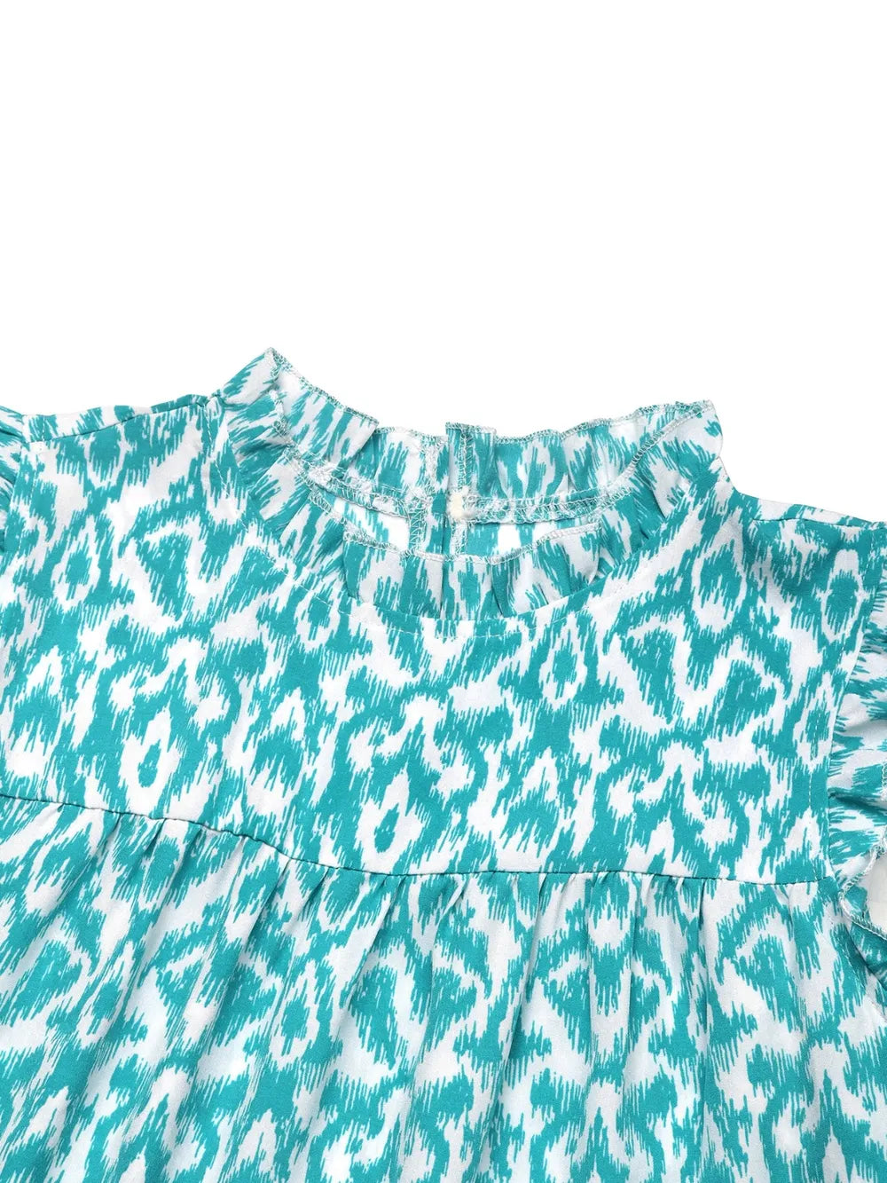 Printed Frill Sleeveless Tiered Mini Dress