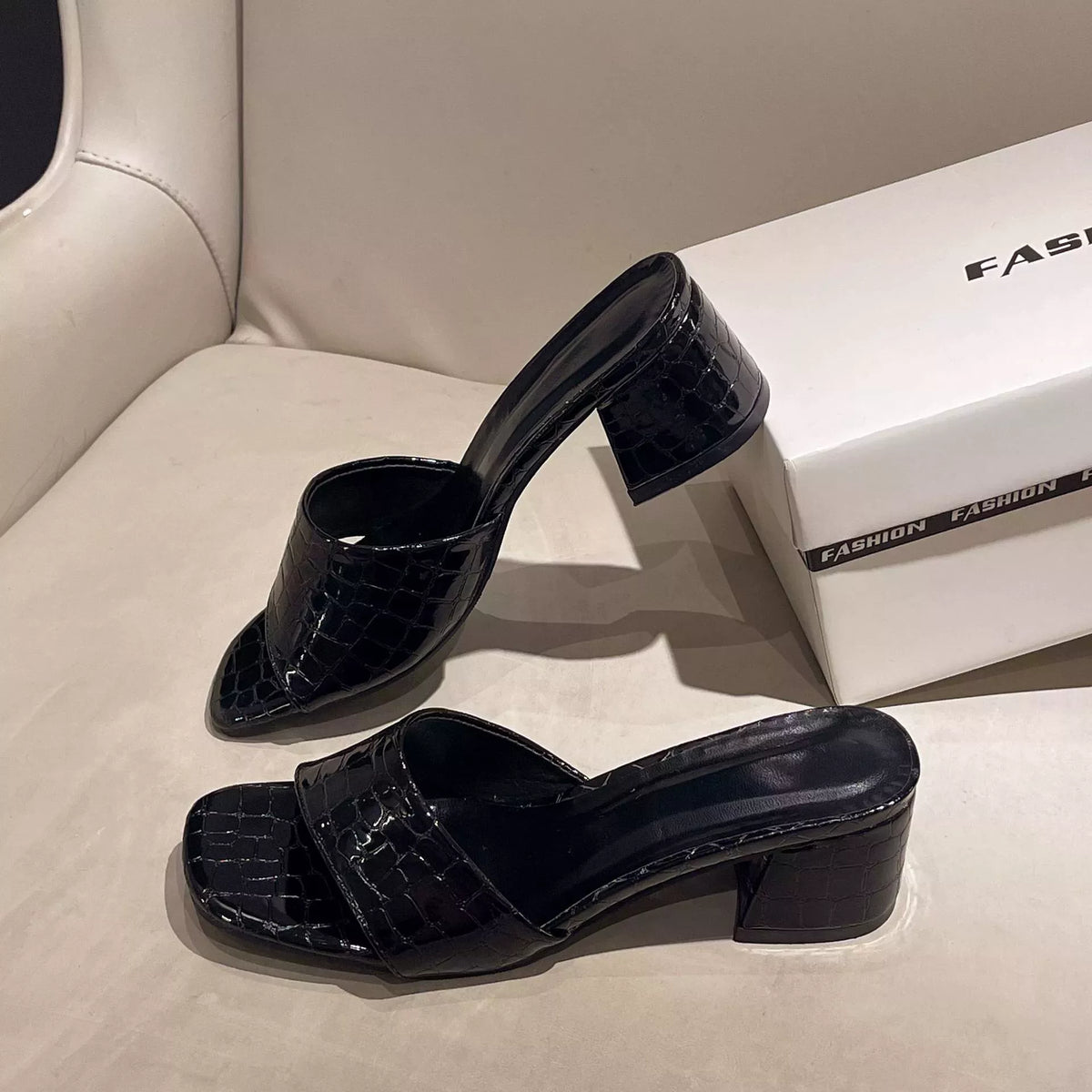 Open Toe Block Heels Sandals