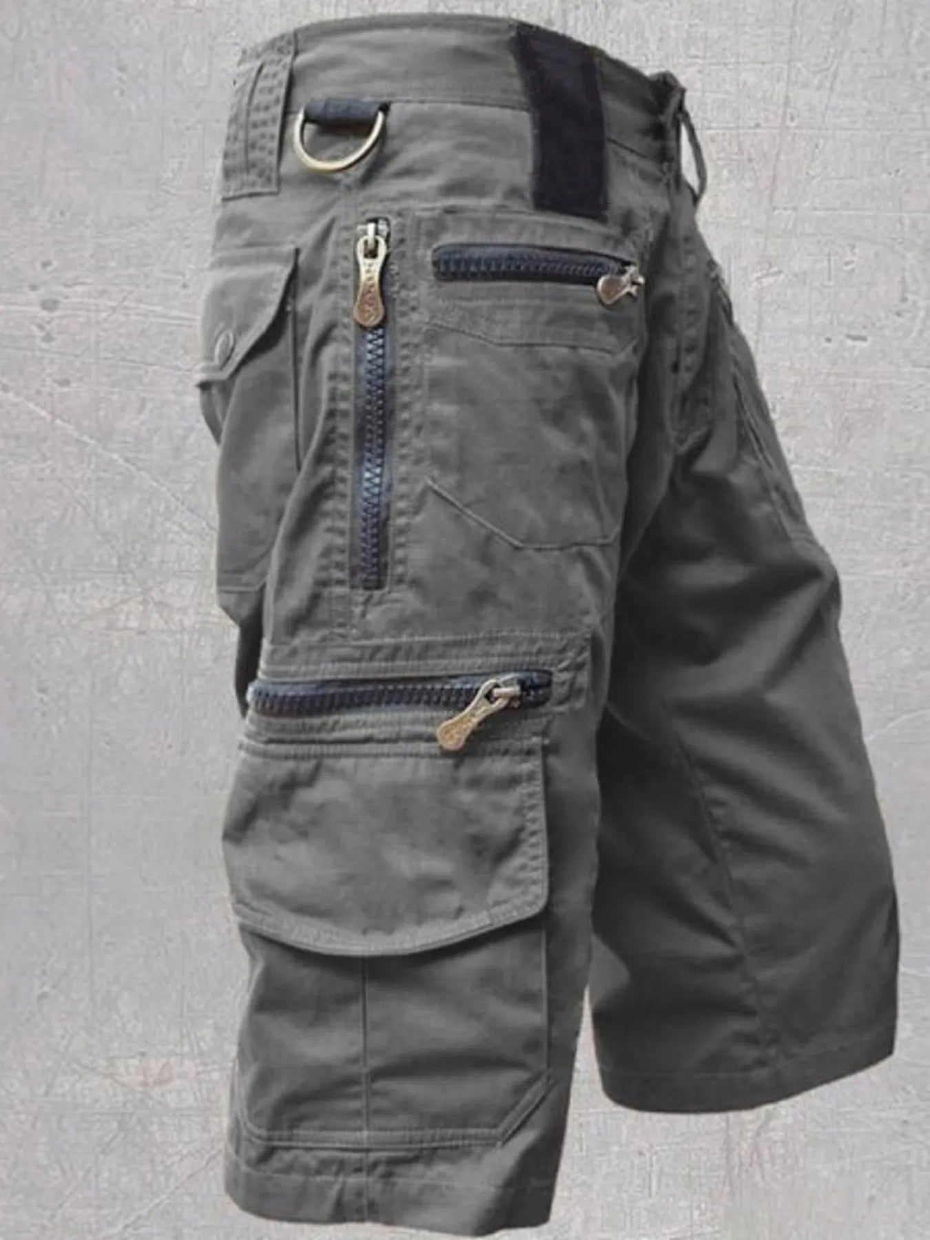 Men's Full Size Multi-Pocket Zipper Cargo Shorts Plus Size