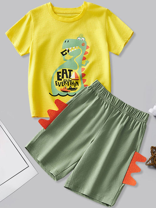 Children's Dinosaur Graphic Tee & Shorts Set