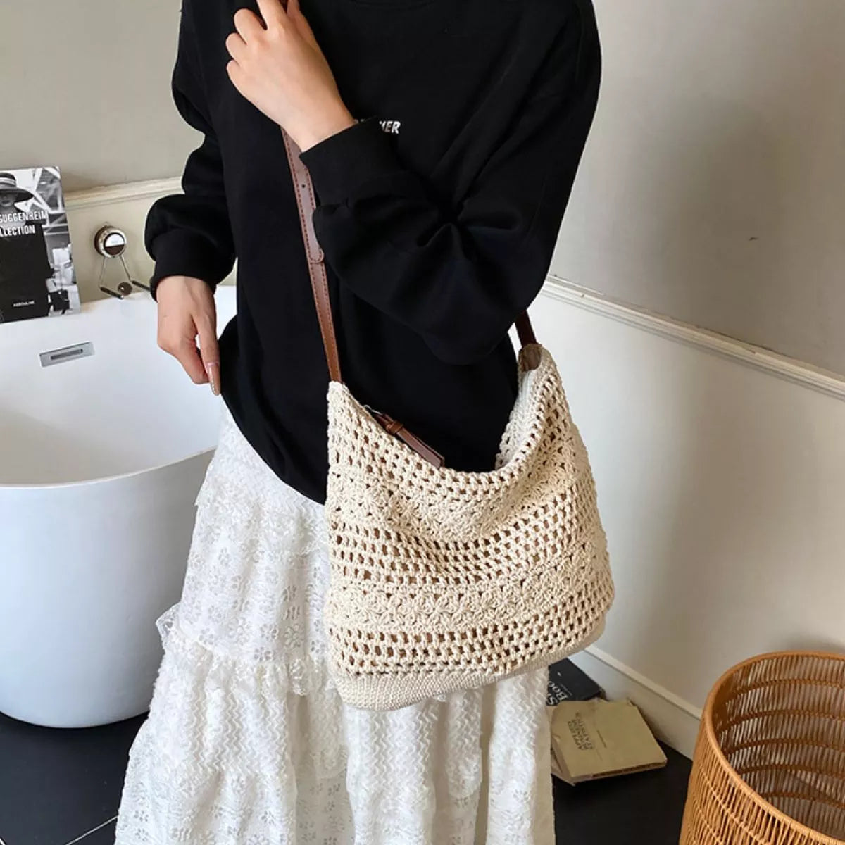 Crochet Knit Shoulder Bag