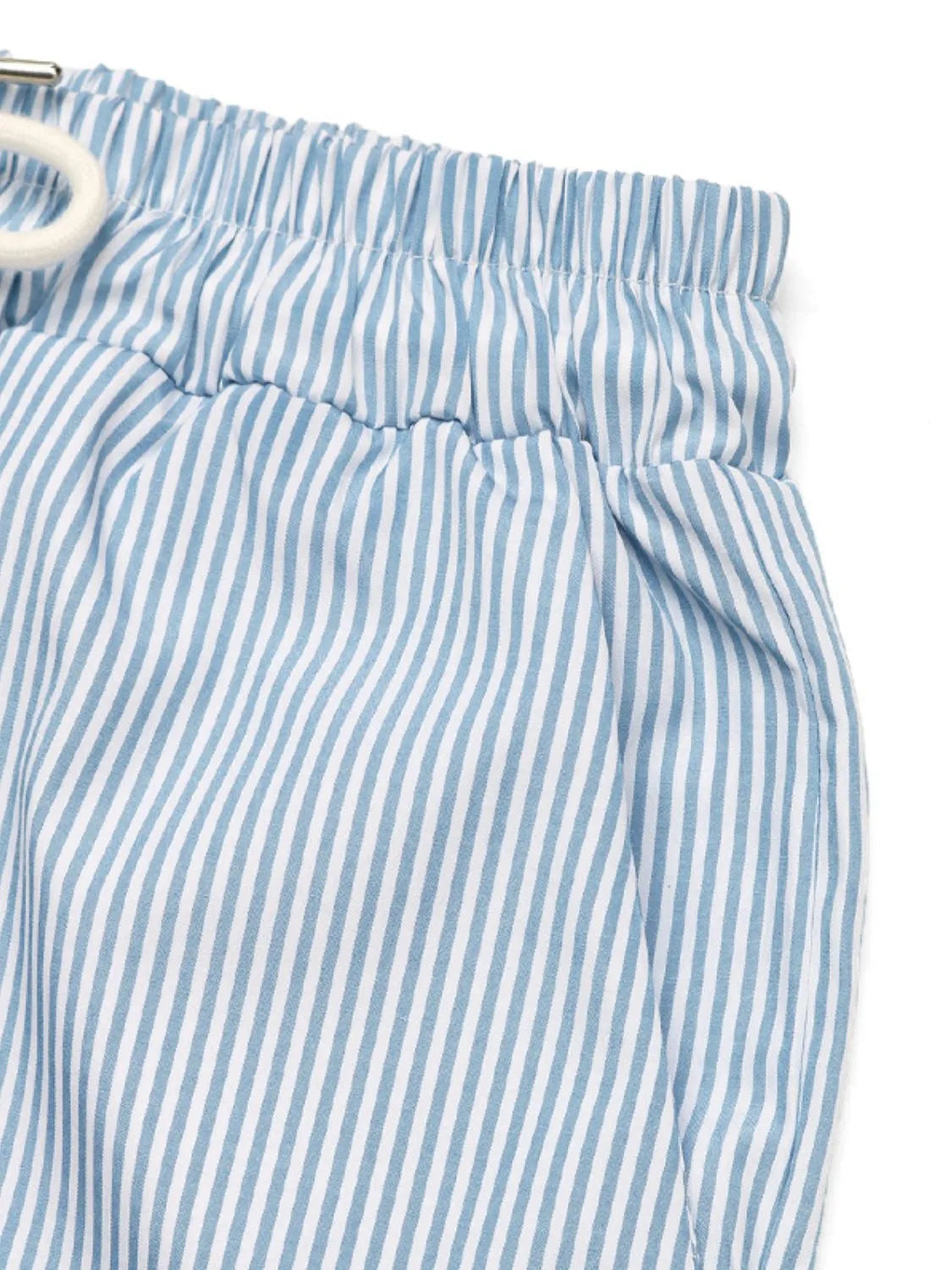 Drawstring Striped Wide Leg Cargo Pants