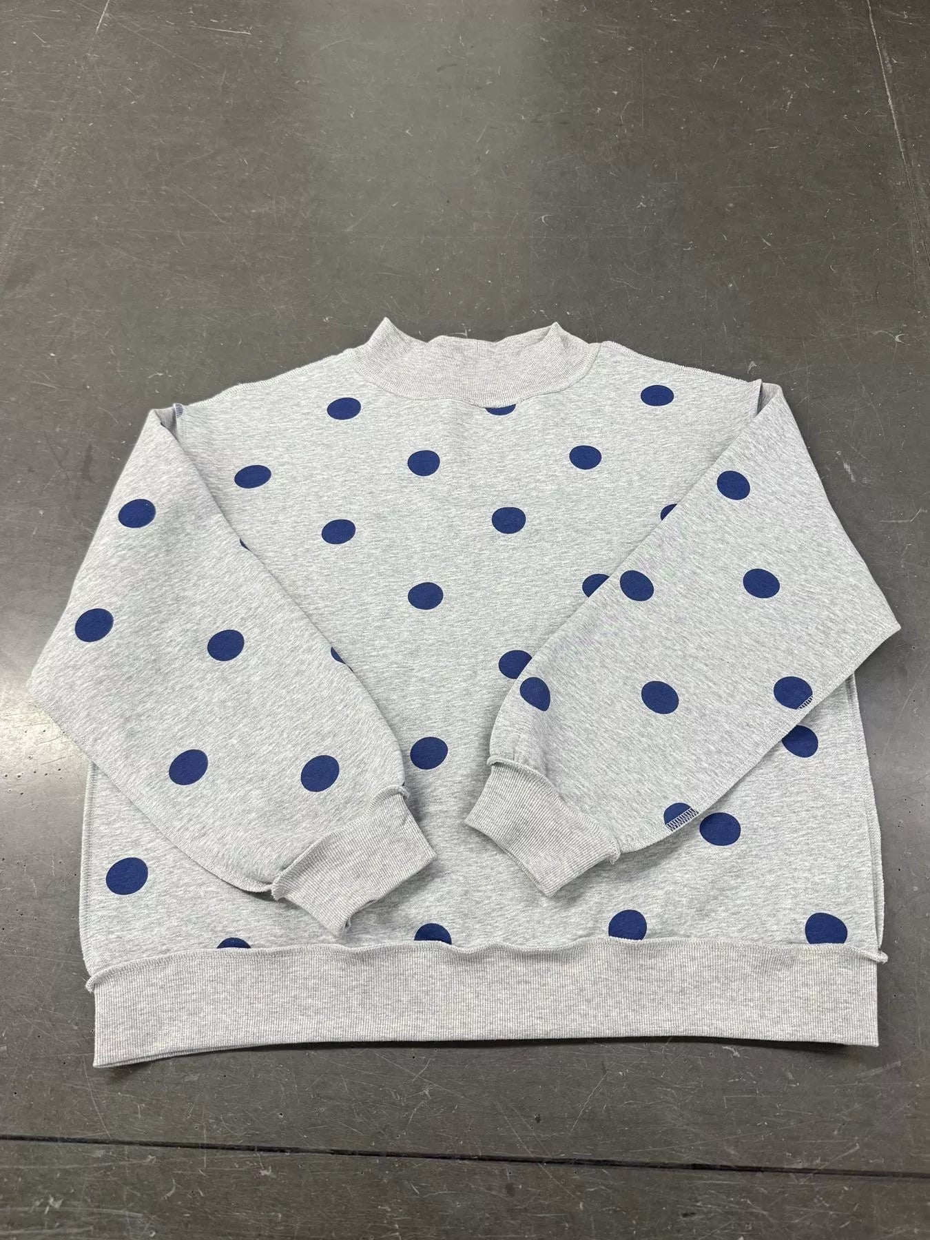 Oversized Polka Dot Crewneck Sweatshirt