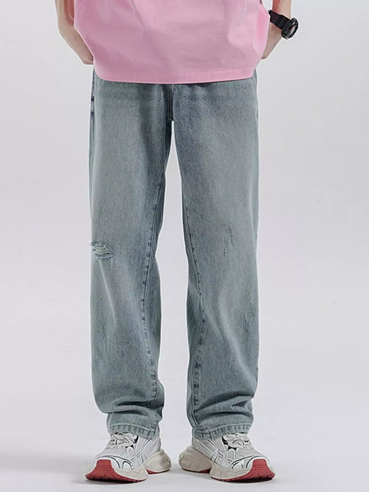 Men's Distressed Wide Leg Jeans