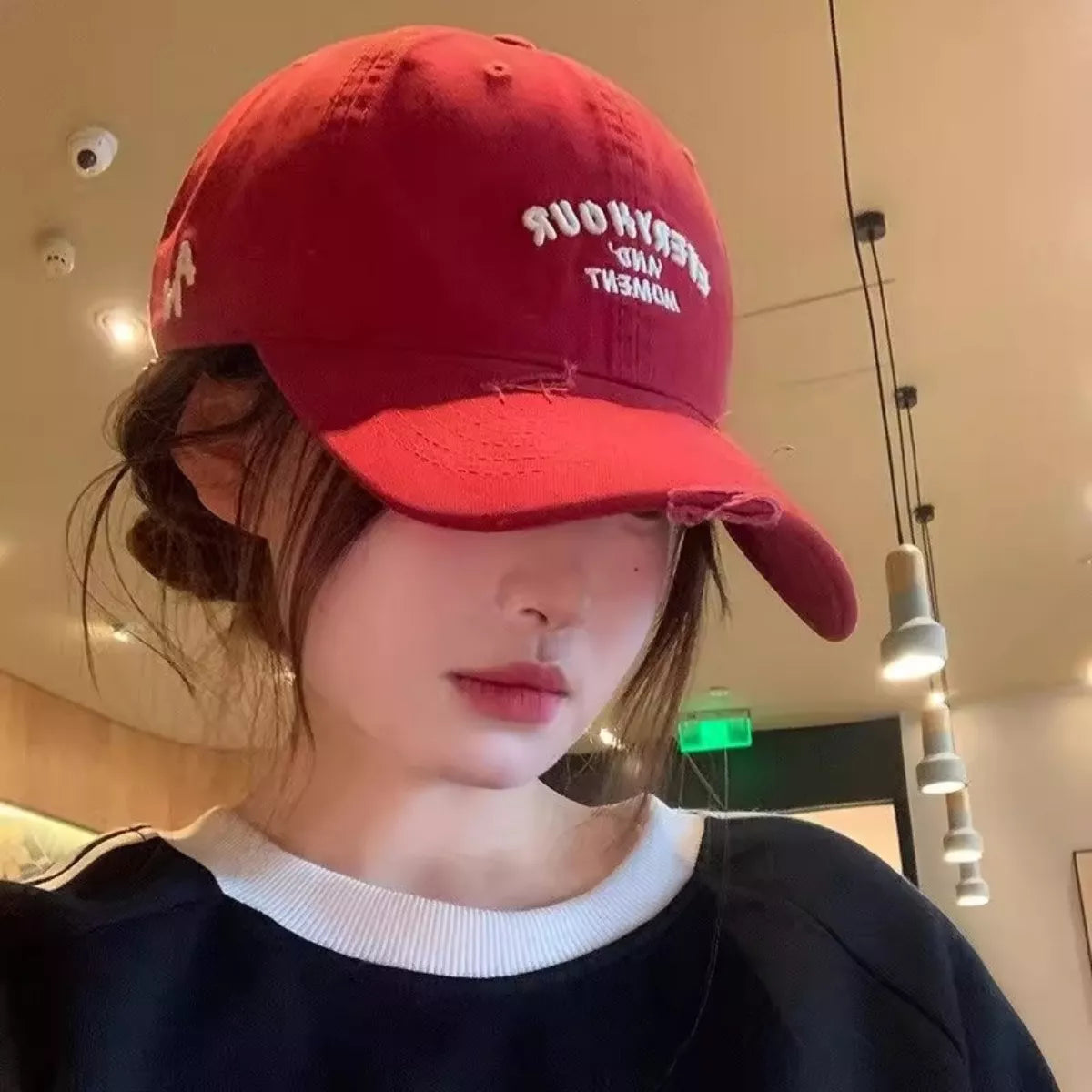 Distressed Embroidered Baseball Cap