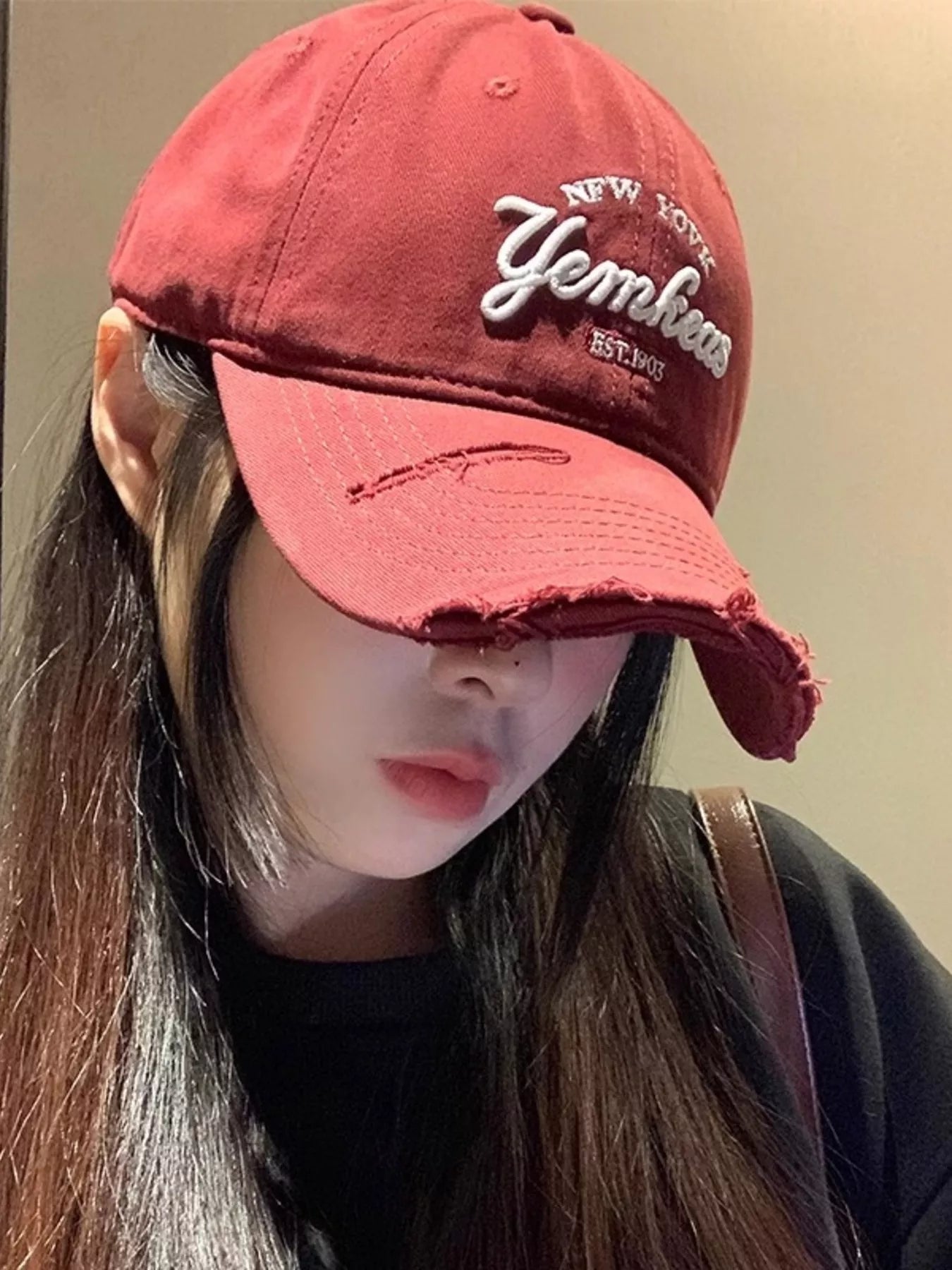 Distressed Embroidered Baseball Cap