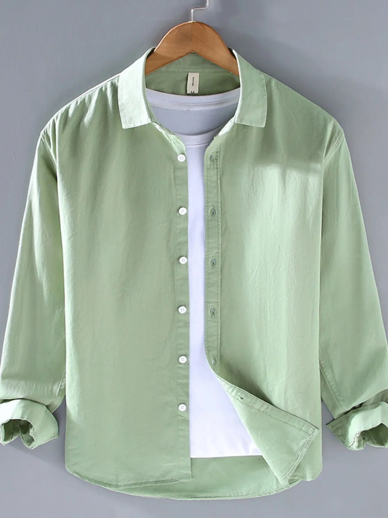 Men's Plus Size Button Up Long Sleeve Shirt