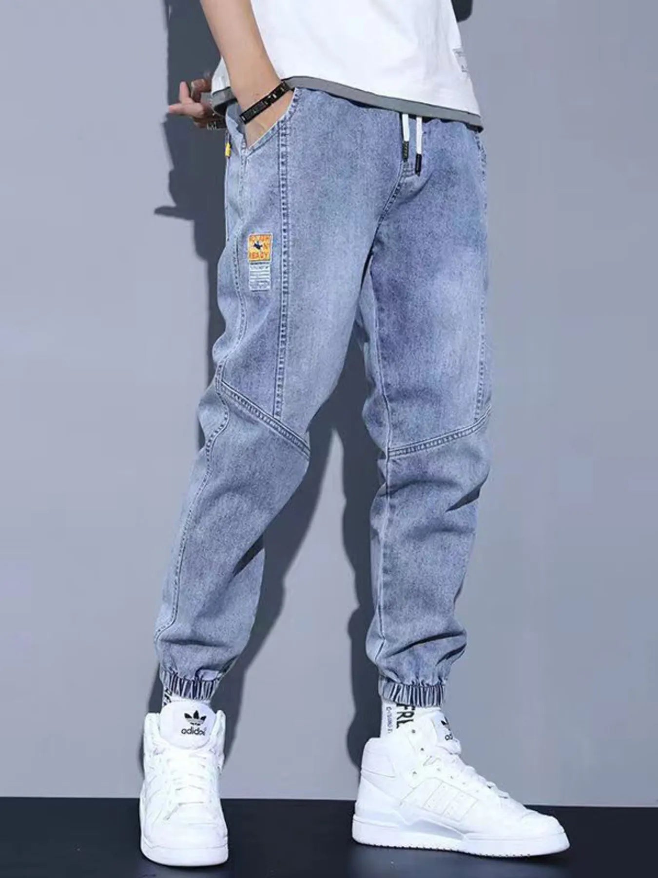 Men's Plus Size Slim Fit Wash Jeans