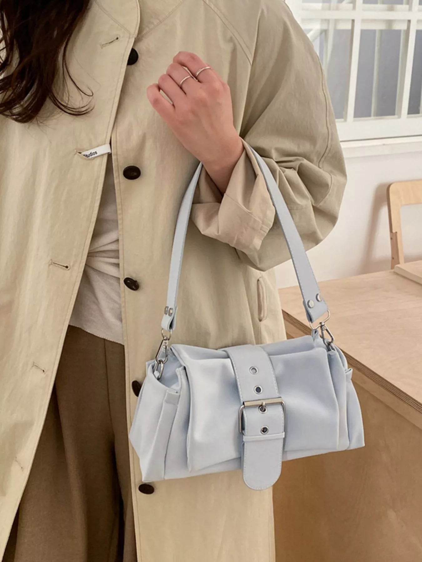 Buckle Detail Crossbody Bag