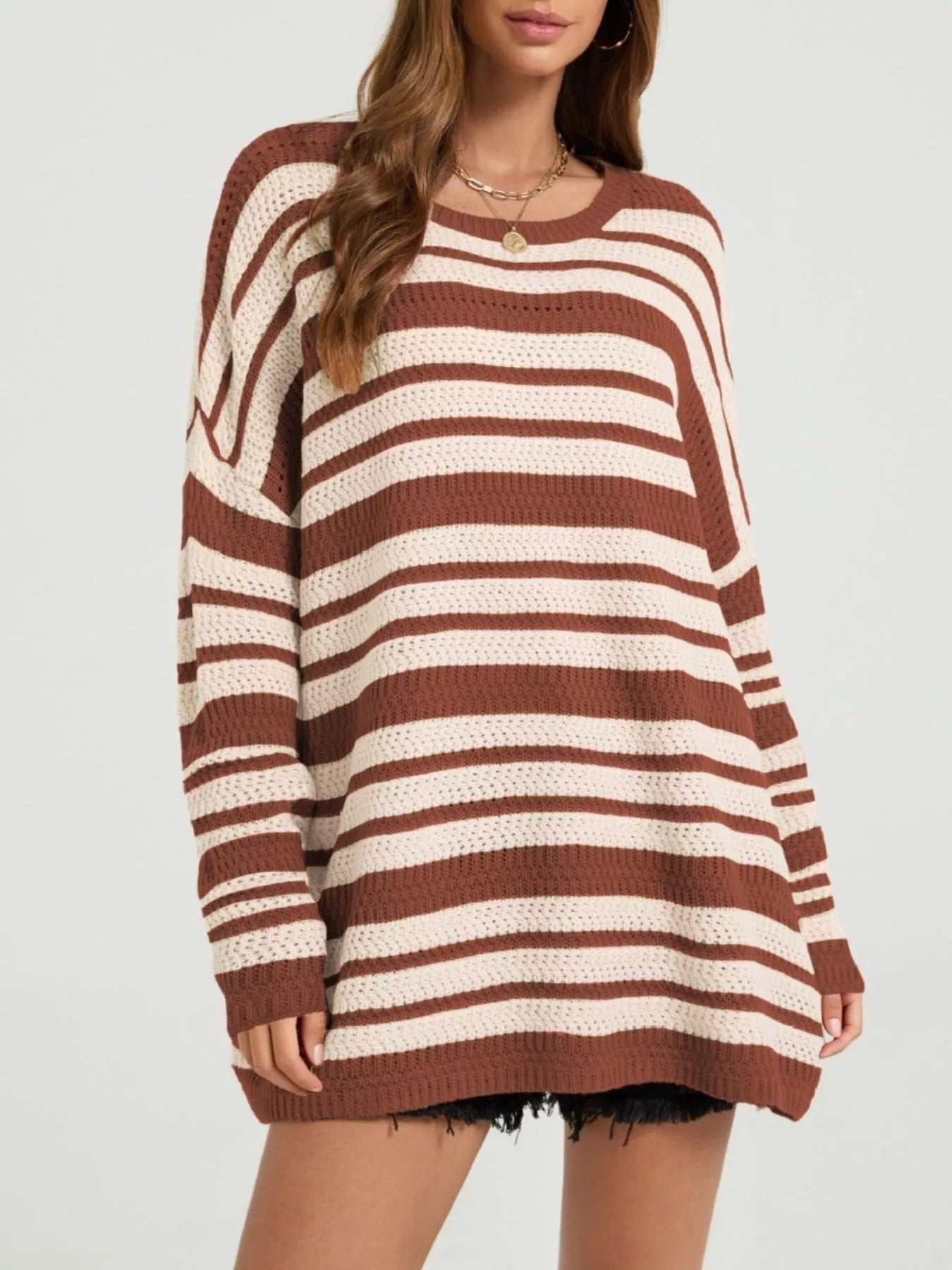 Striped Drop Shoulder Sweater