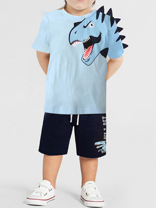 Children's Dinosaur Graphic Tee and Shorts Set
