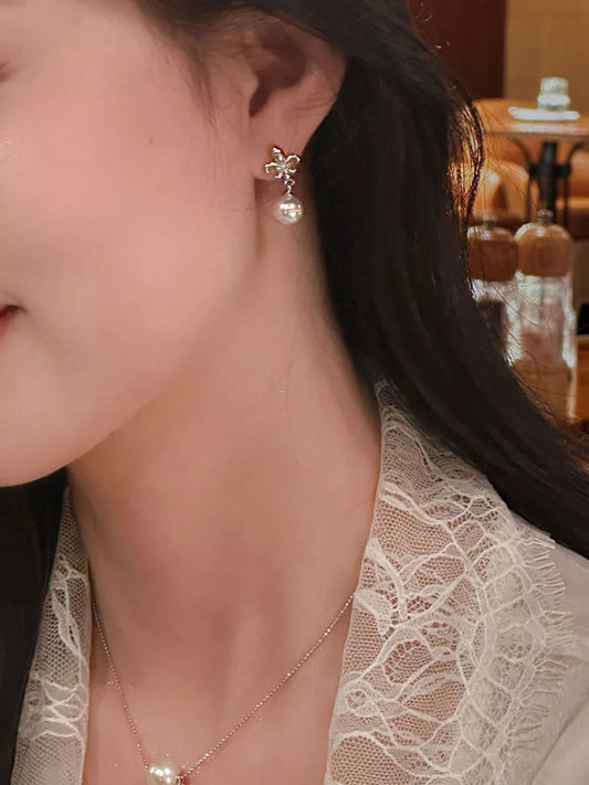 Alloy Pearl Drop Earrings