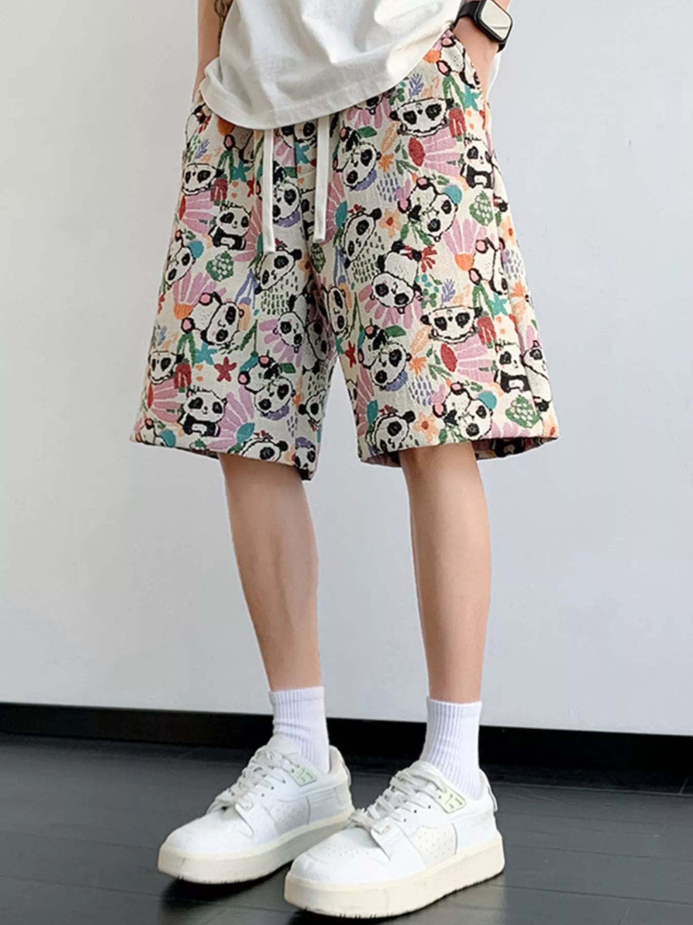 Men's Plus Size Printed Casual Drawstring Shorts