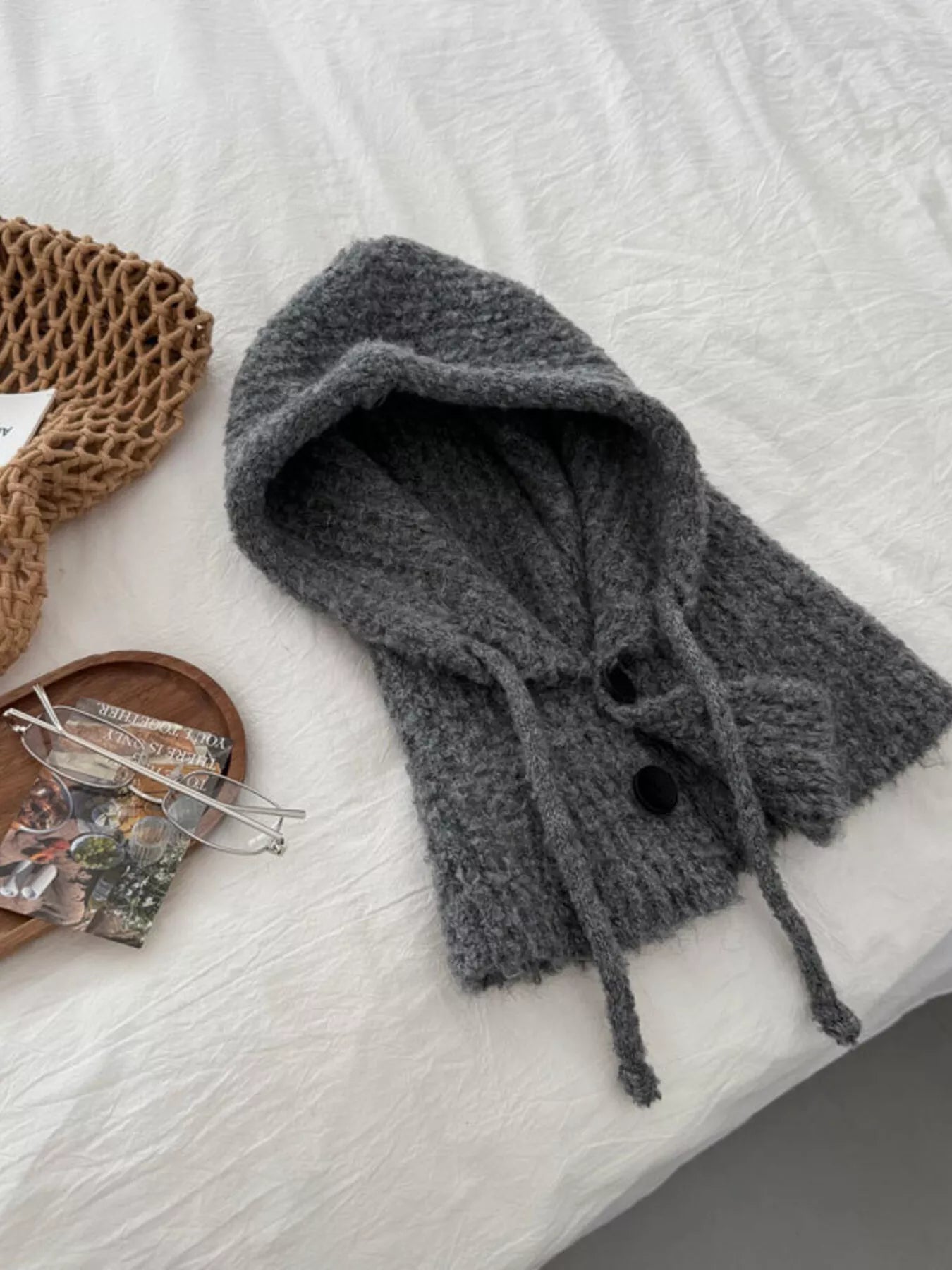 Cozy Knit Button Detail Hat