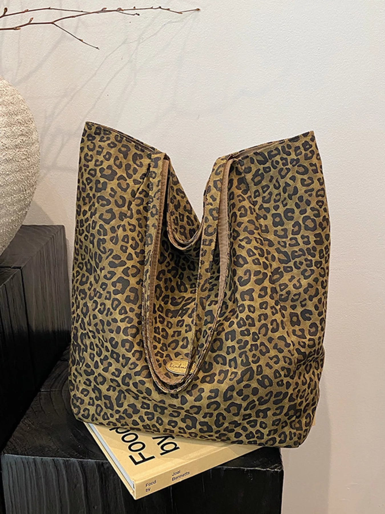 Leopard Print Casual Tote Bag