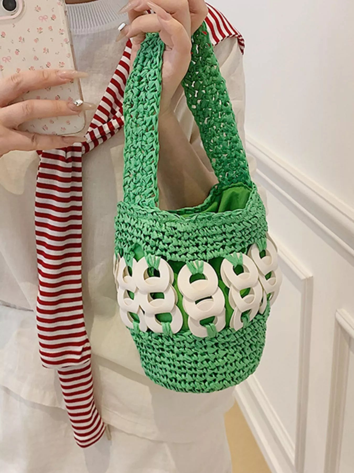 Woven Bucket Handbag