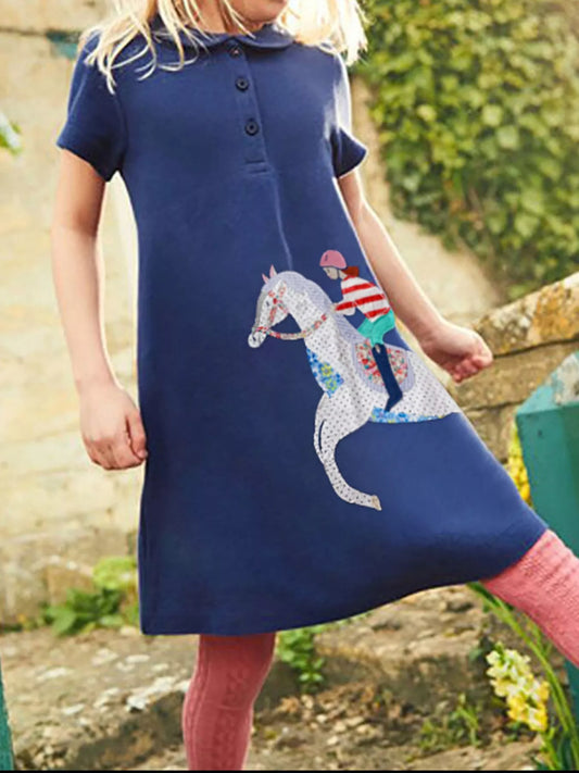 Children's Equestrian Short Sleeve Polo Dress