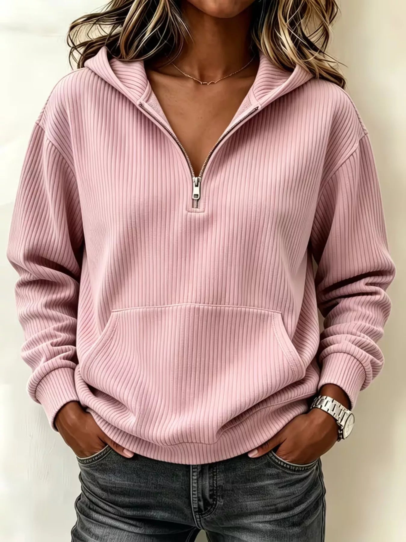 Kangaroo Pocket Half-Zip Hoodie