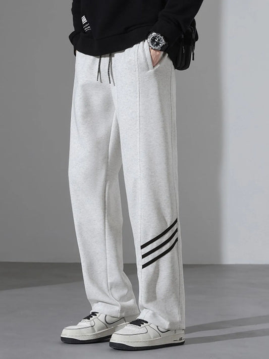Men's Full Size Casual Loose Fit Sweatpants with Stripes Plus Size