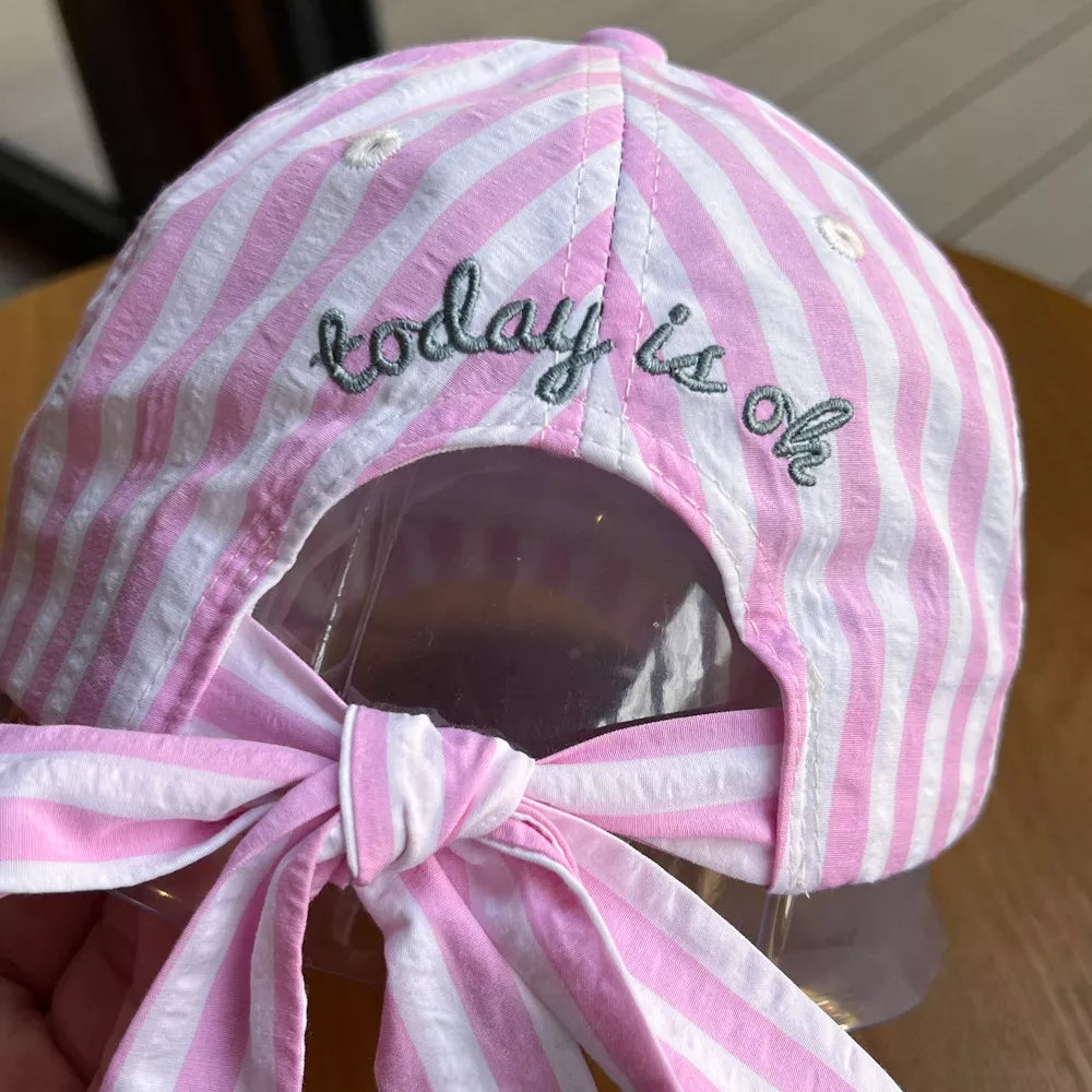 Striped Embroidered Baseball Cap