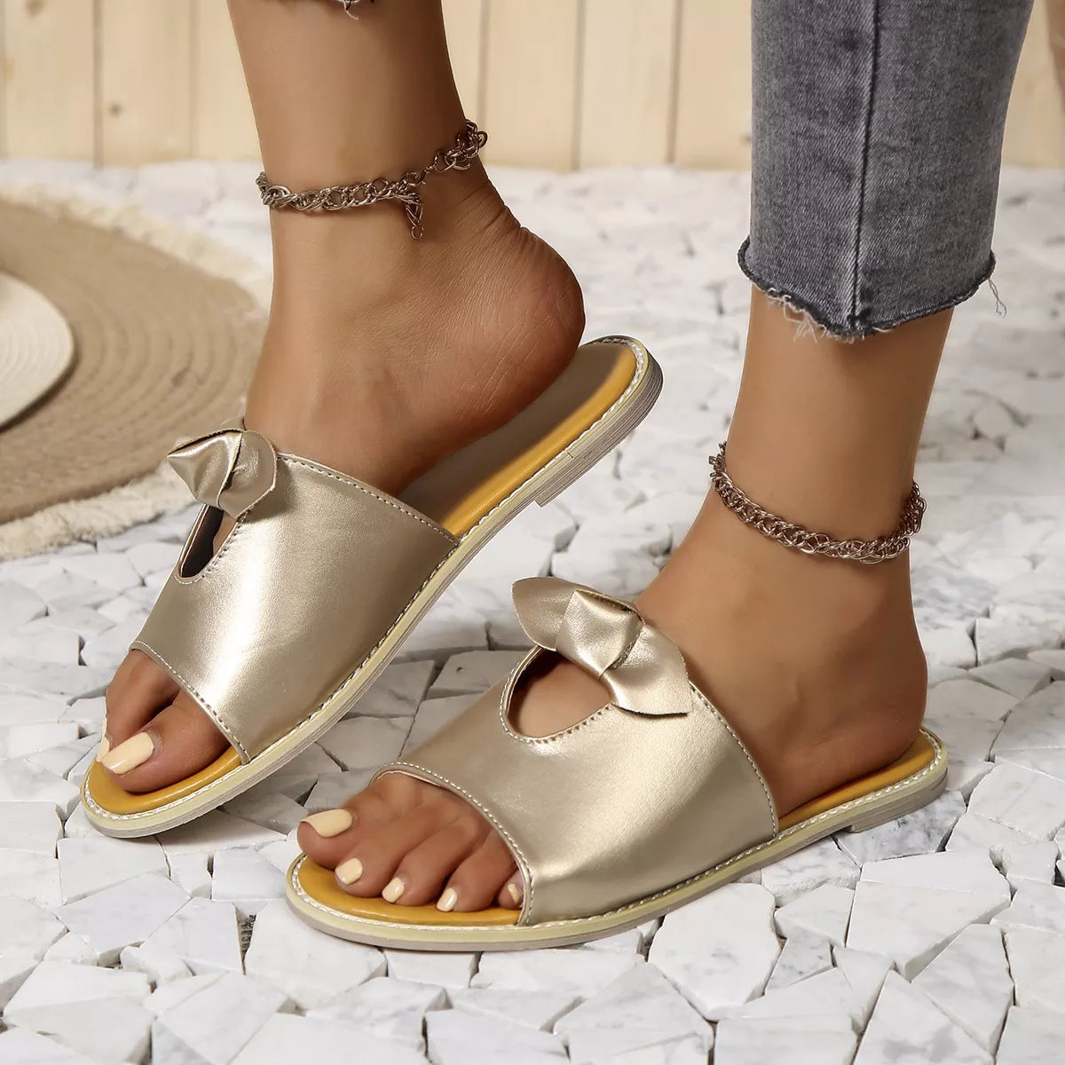 Open Toe Flats Sandals