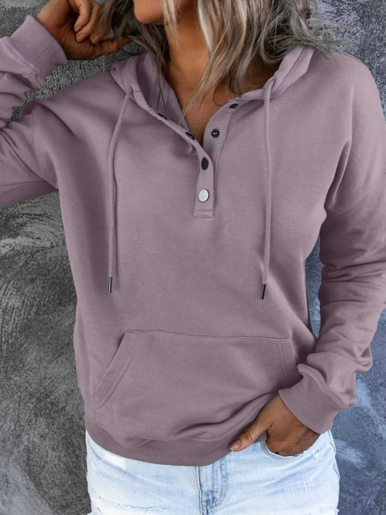 Full Size Kangaroo Pocket Drawstring Long Sleeve Hoodie Plus Size
