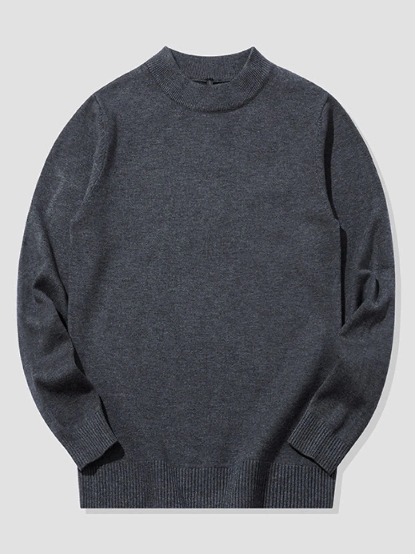 Men's Plus Size Ribbed Hem Long Sleeve Sweater