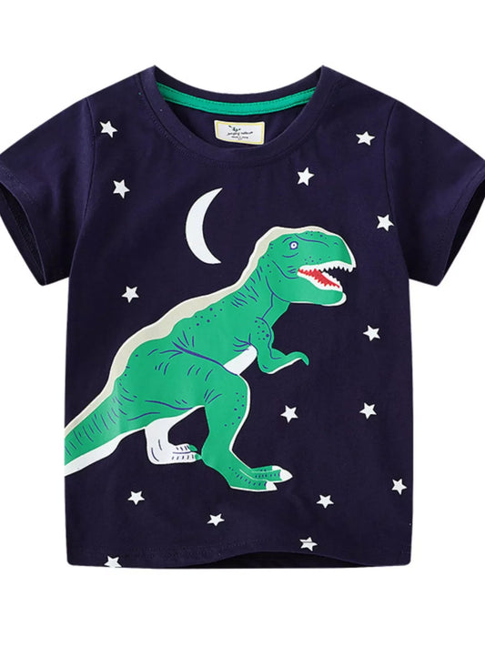 Children's Dinosaur Crew Neck Short Sleeve T-Shirt