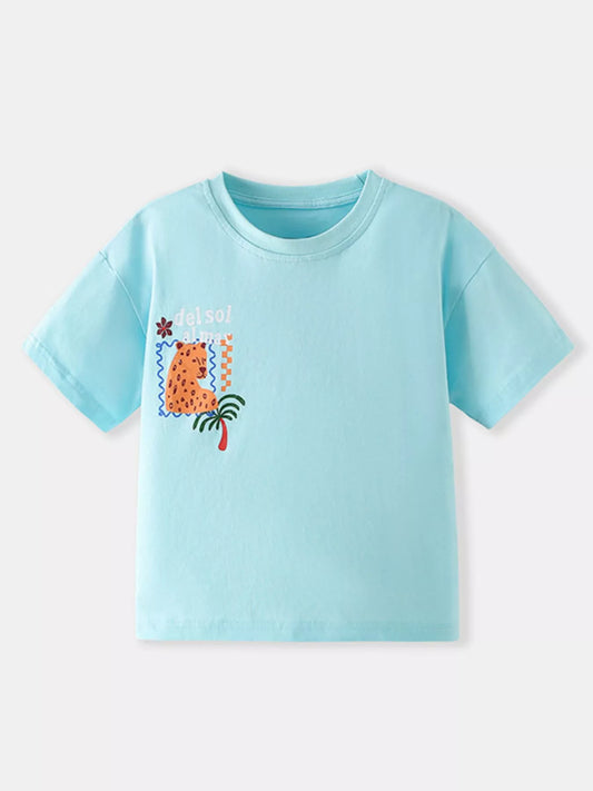 Children's Cartoon Graphic Short Sleeve T-Shirt