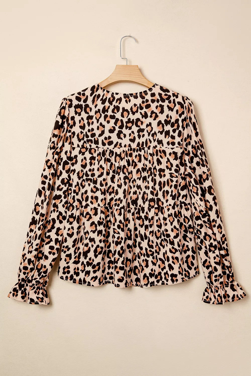 Leopard Print Tie-Neck Blouse