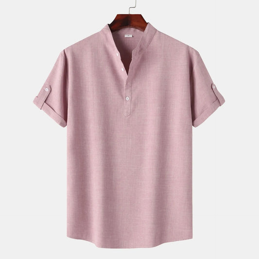 Men's Button Detail Short Sleeve Blouse