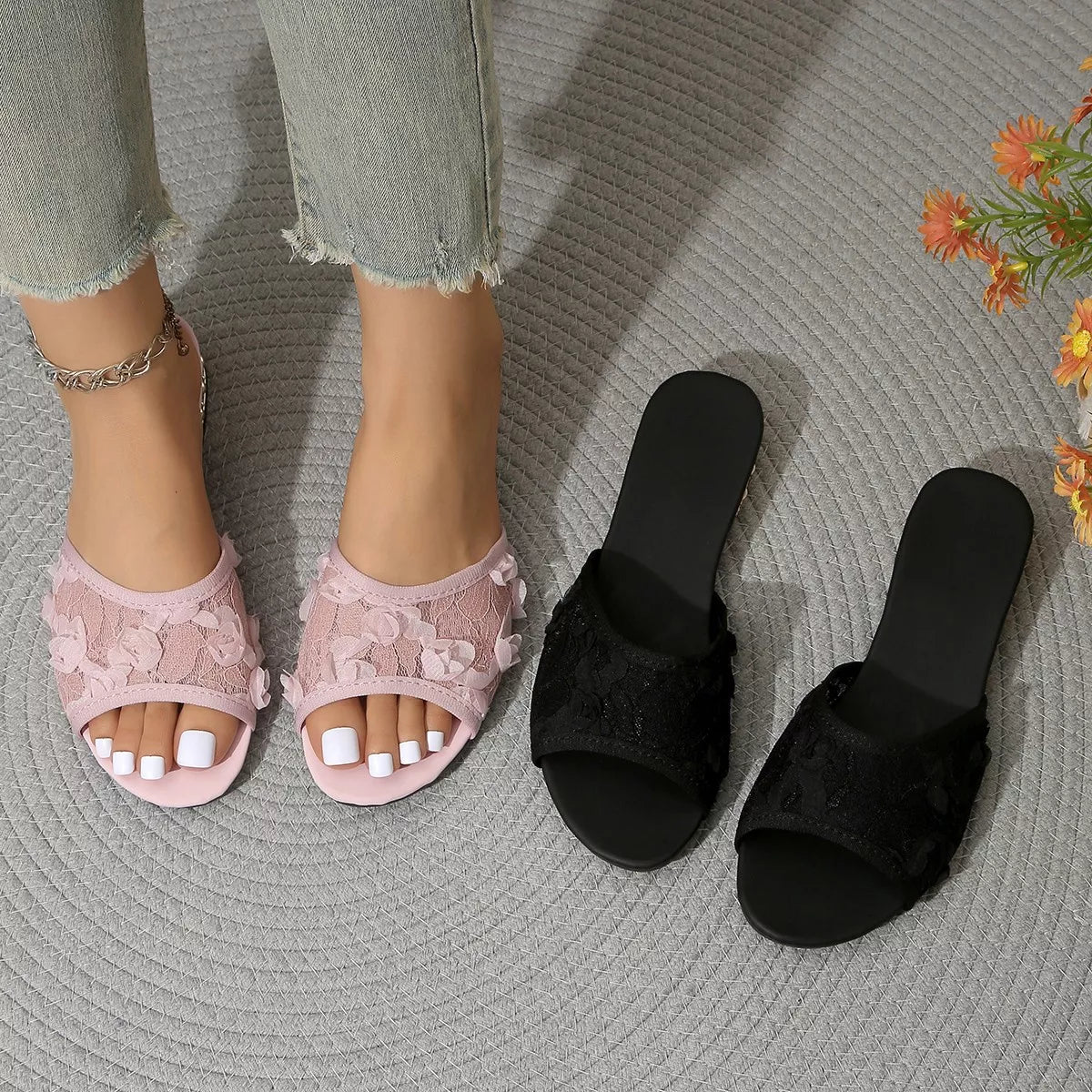 Open Toe Block Heel Sandals
