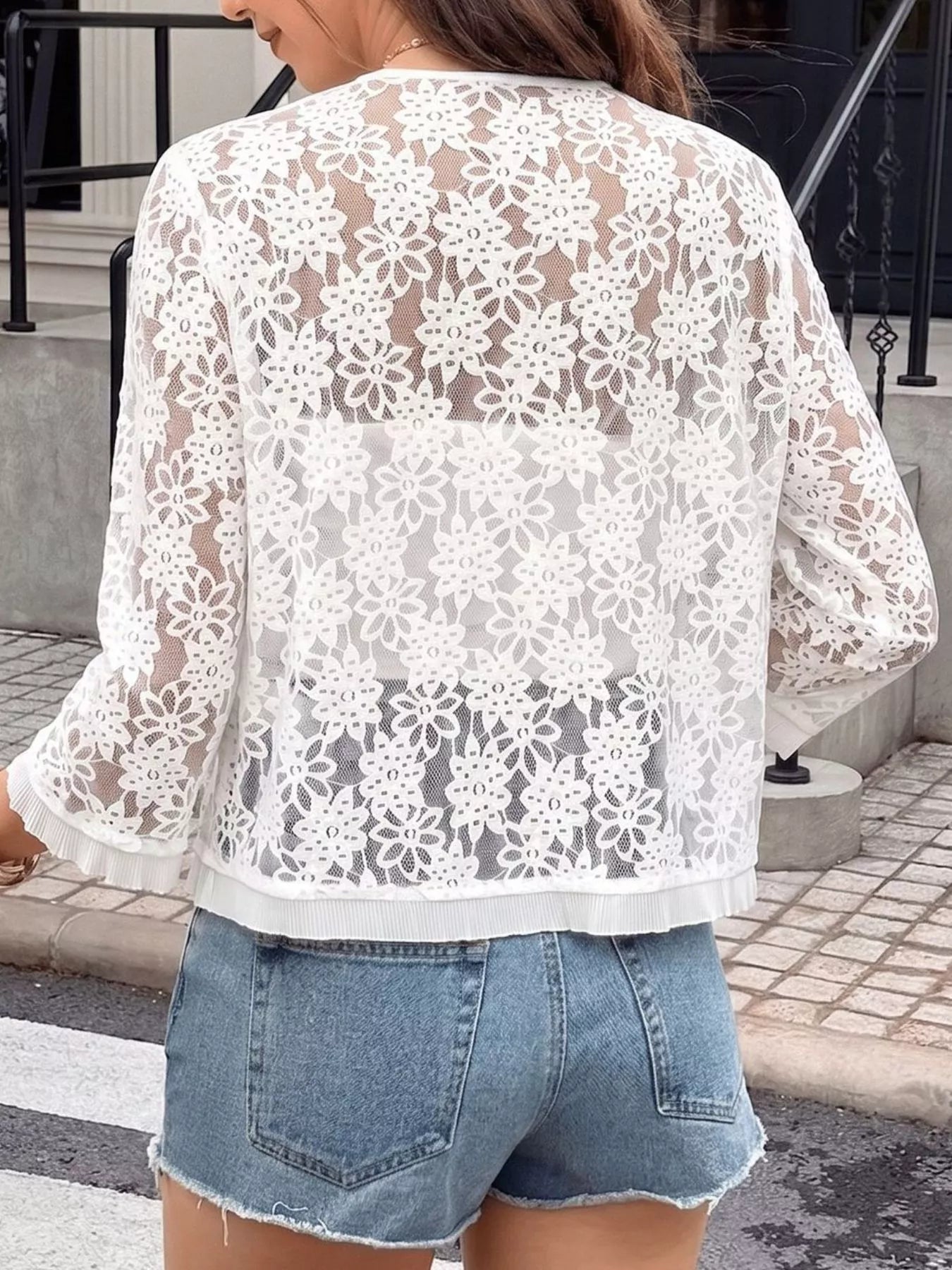 Lace Open Front Cover Up