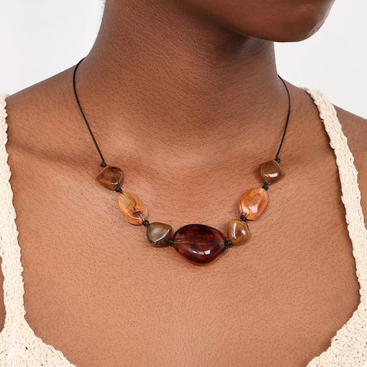 Acrylic Beaded Statement Necklace