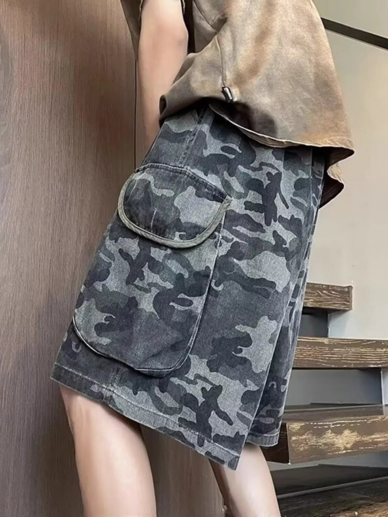 Men's Plus Size Casual Camouflage Cargo Shorts