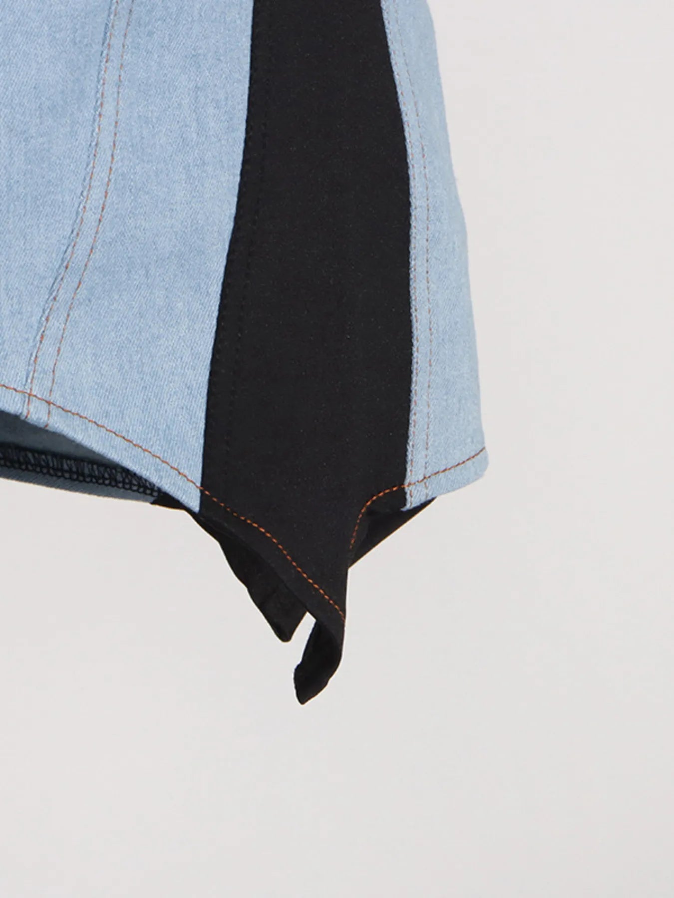 Contrast Adjustable Strap Denim Dress