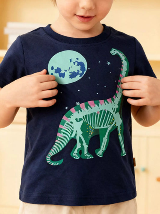 Children's Dinosaur Graphic Crew Neck T-Shirt