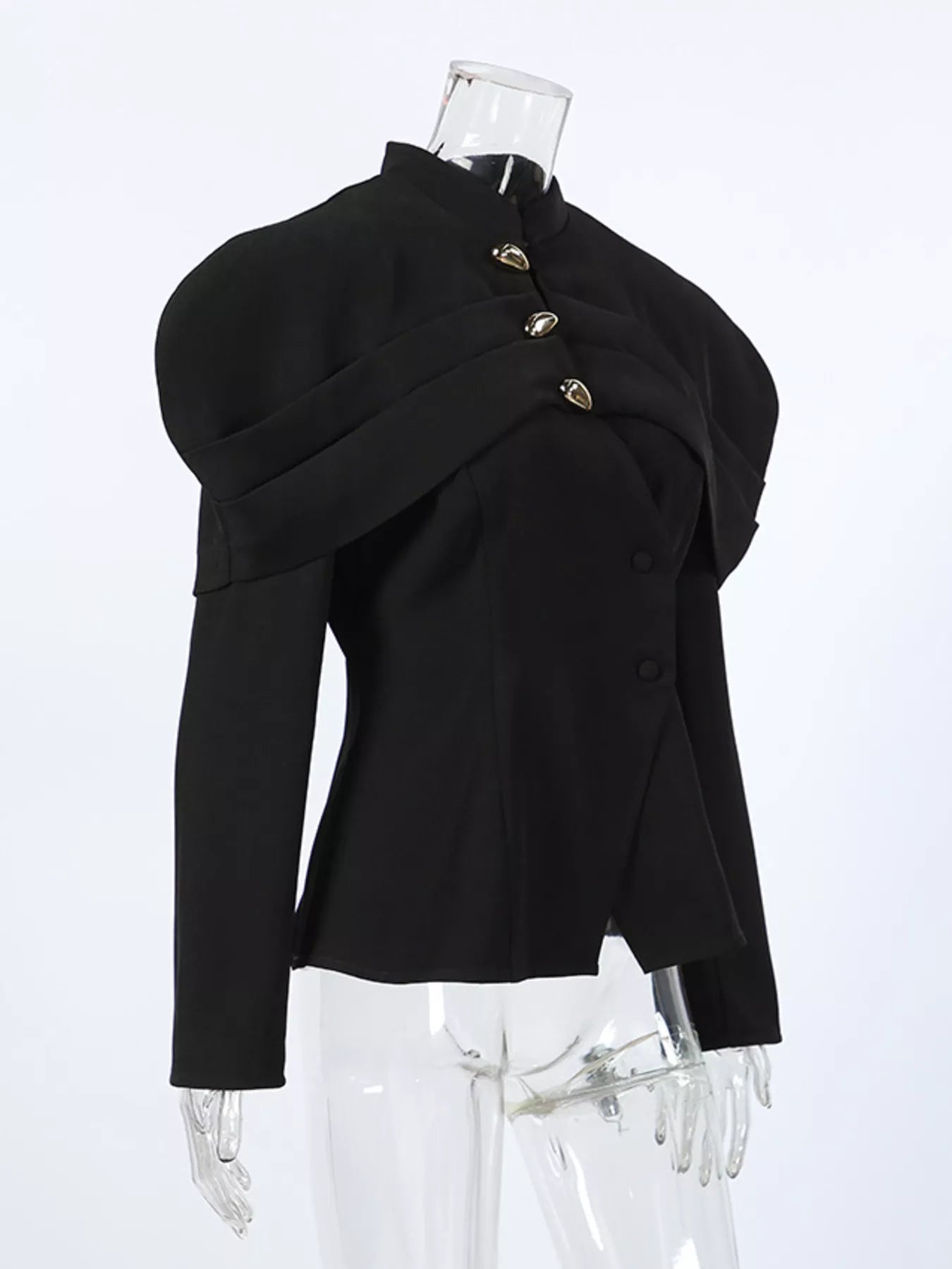 Cape-Style Button Up Outerwear