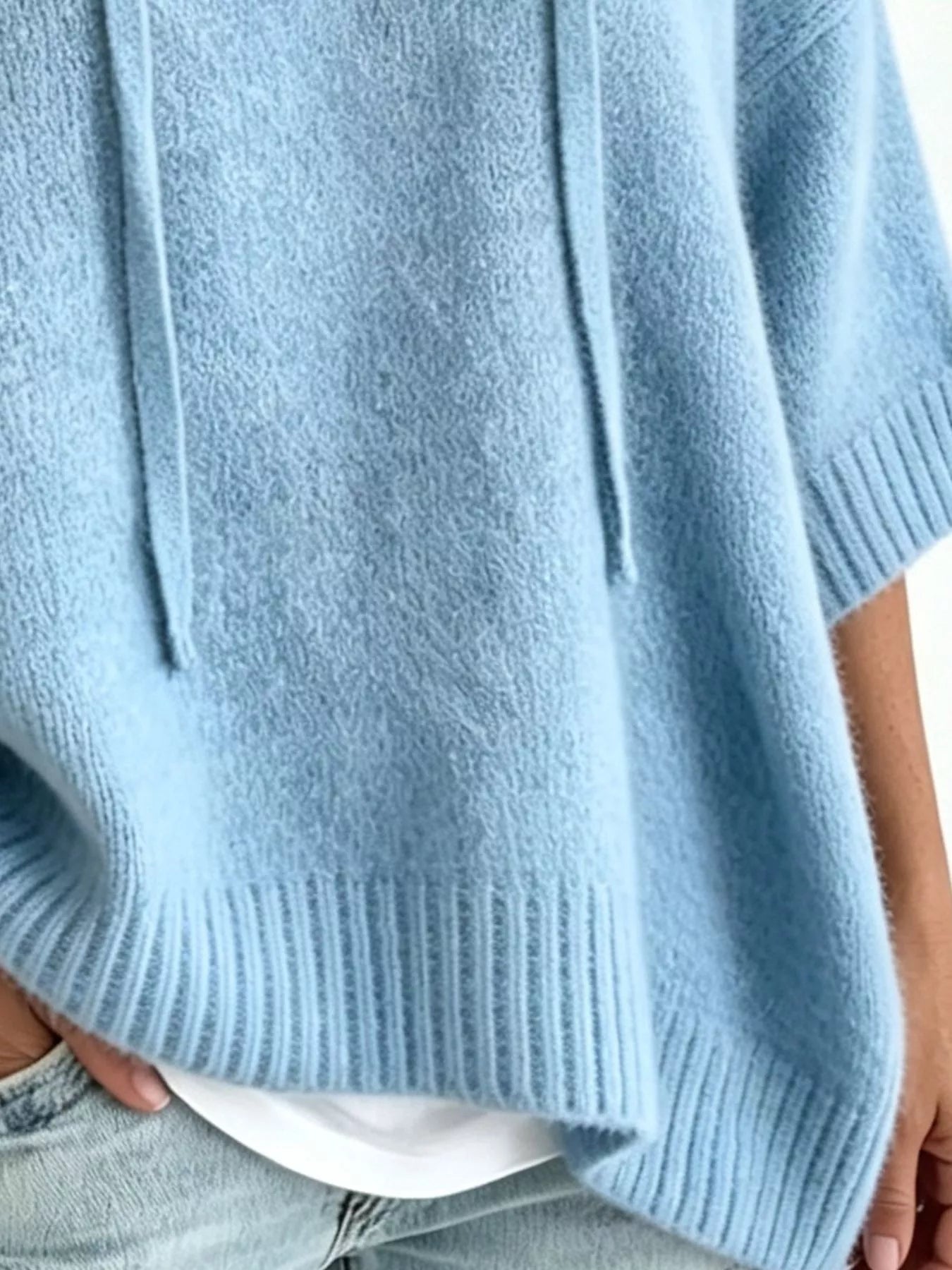Striped Hooded Sweater with Button Detail