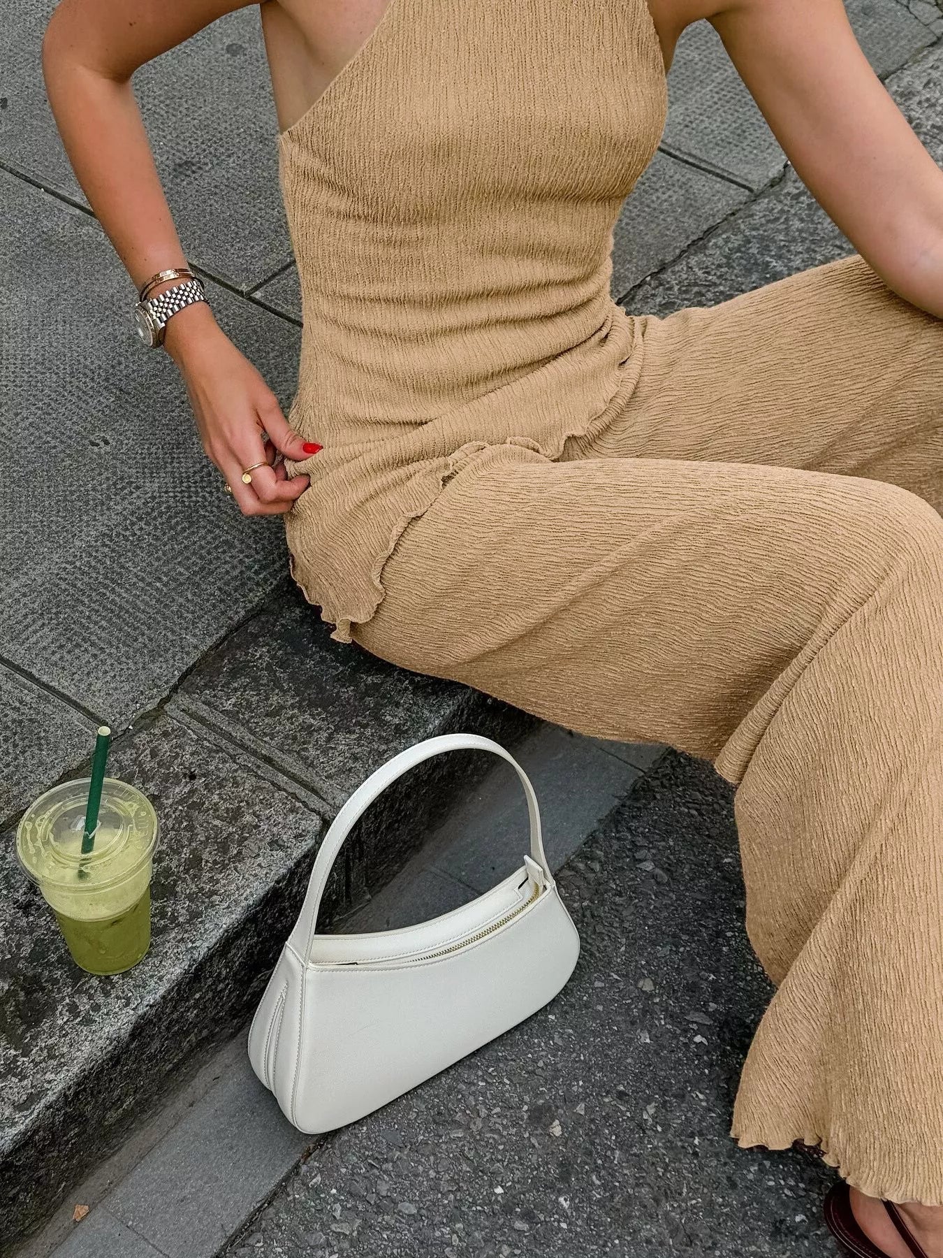 Sleeveless Top and Wide-Leg Pants Two-Piece Set