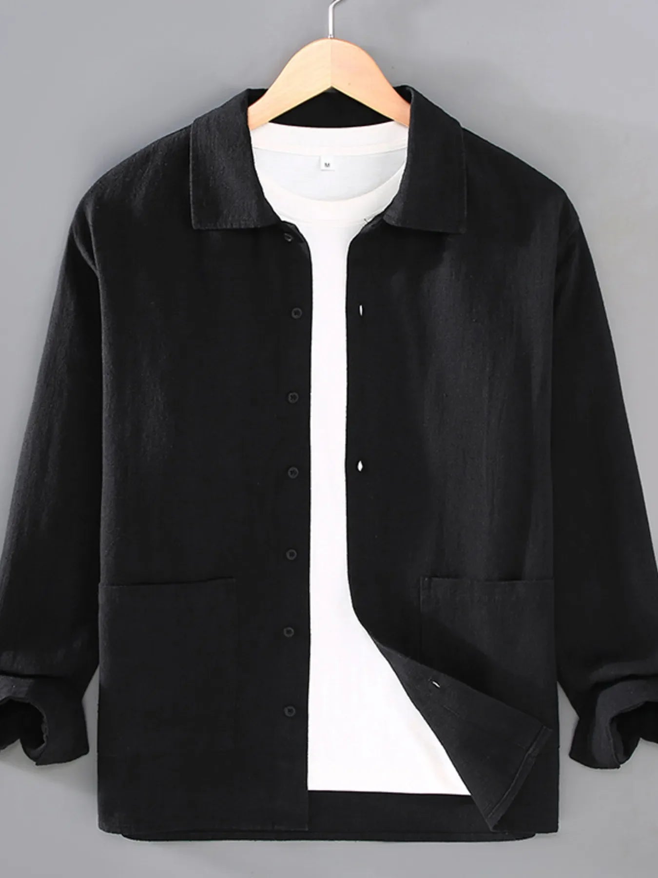 Men's Plus Size Button Up Long Sleeve Shirt