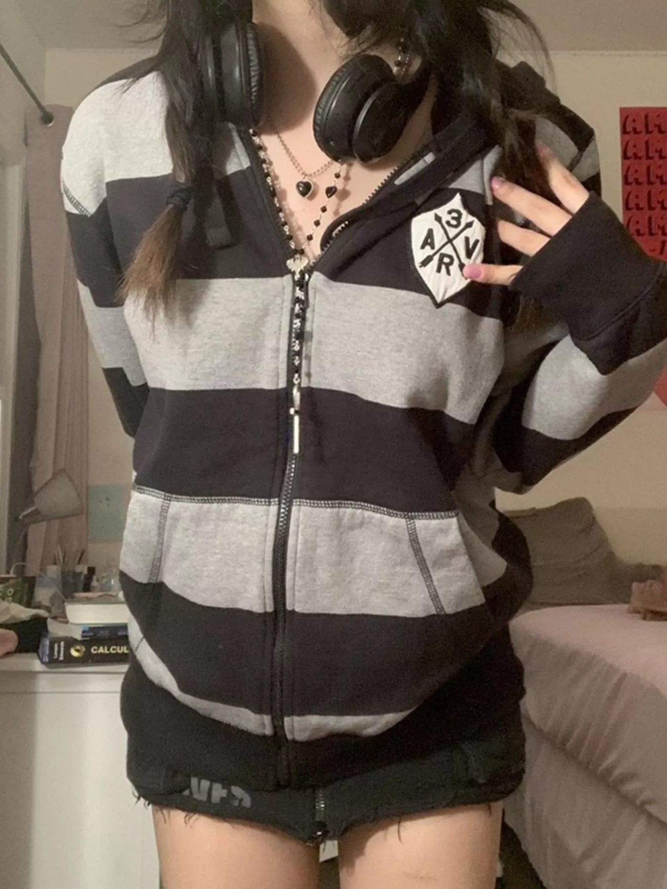 Striped Zip-Up Hoodie
