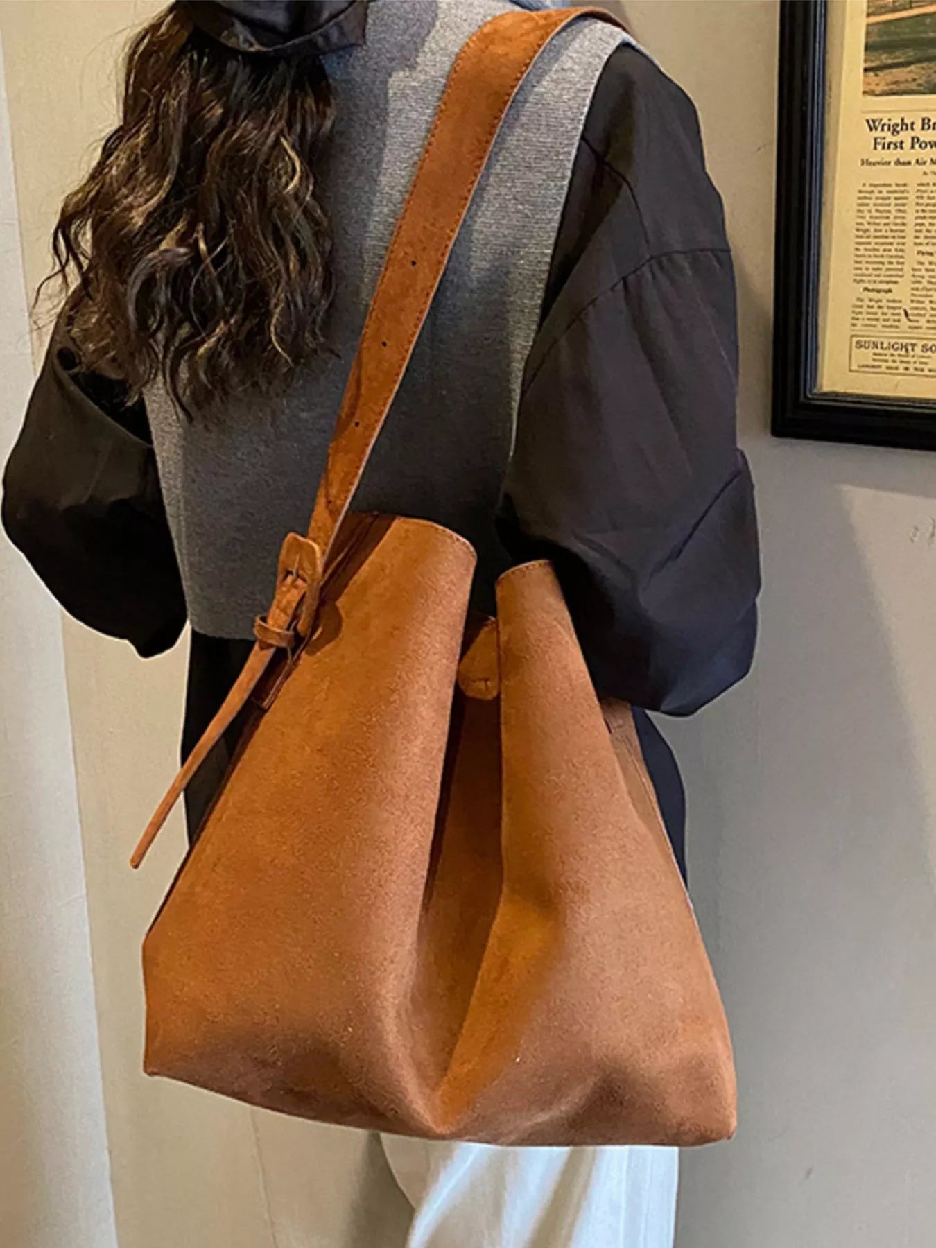 Buckle Adjustable Strap Tote Bag