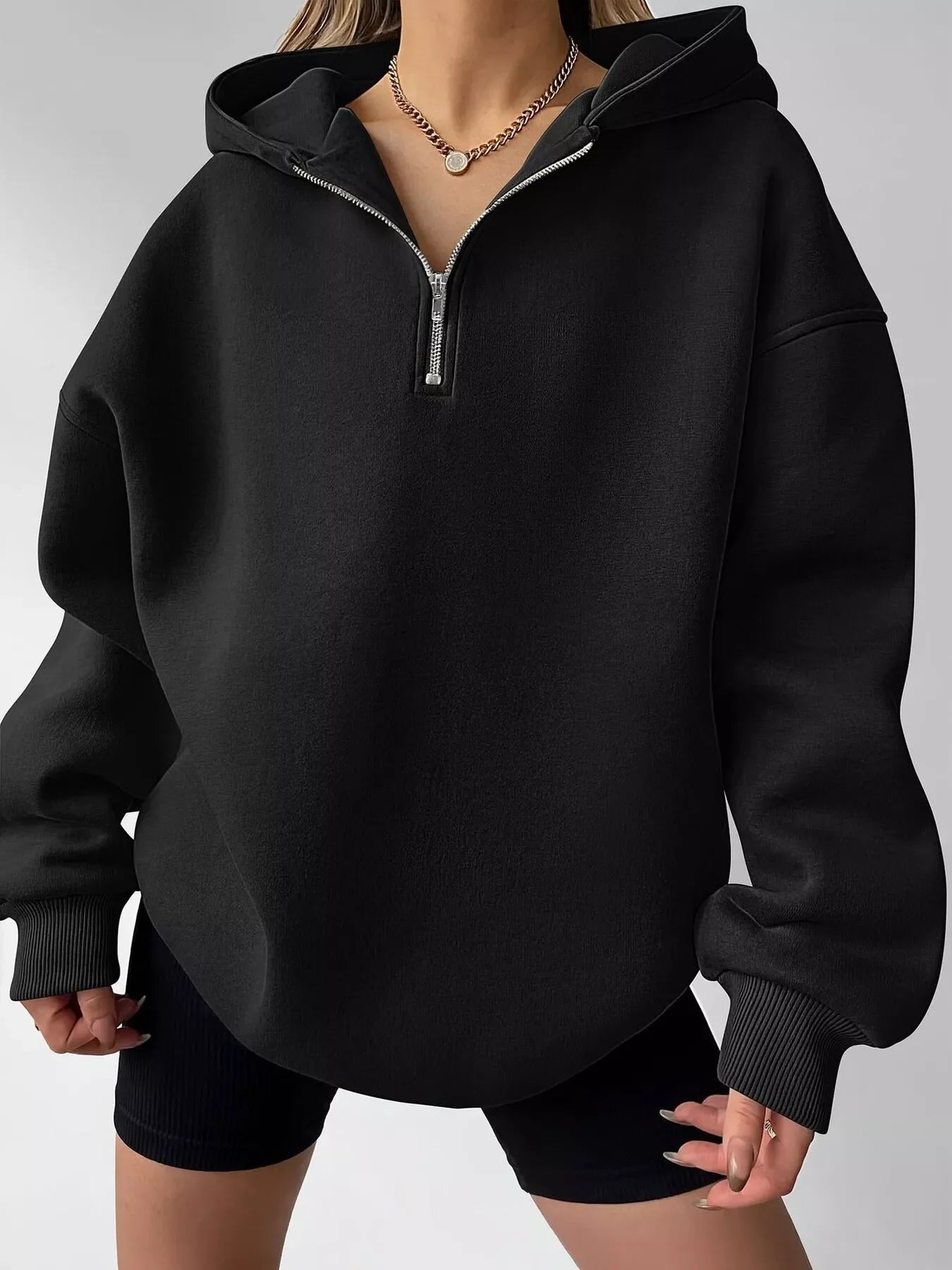 Oversized Quarter-Zip Hoodie