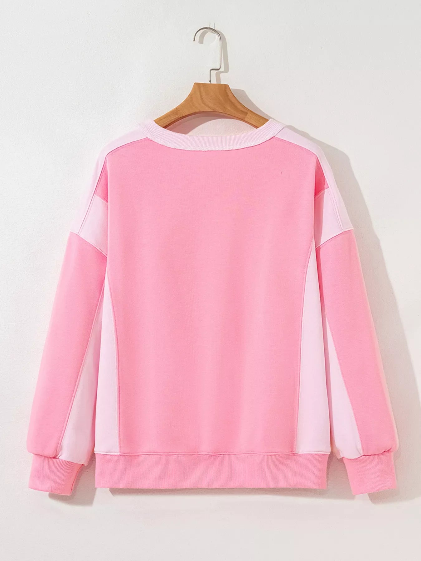 2-tone Color Block Patchwork Drop Shoulder Sweatshirt