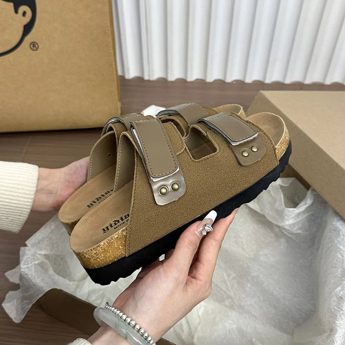 Double Buckle Platform Sandals