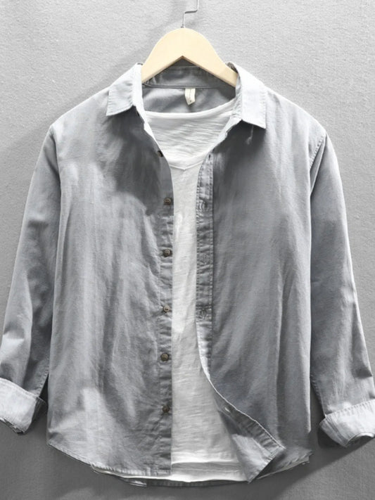 Men's Plus Size Button Up Long Sleeve Shirt